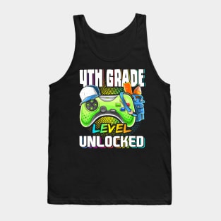 4Th Grade Level Unlocked Video Game Back To School Boys Tank Top